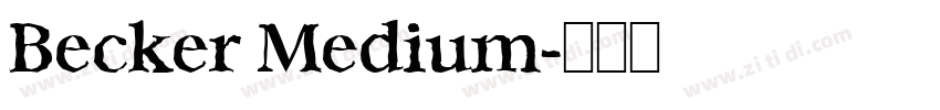 Becker Medium字体转换 Becker Medium字体转换